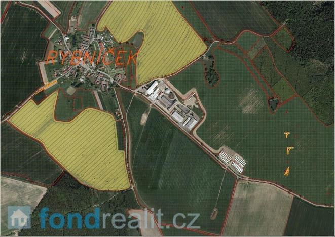 Prodej pole, Rybníček, 1053 m2