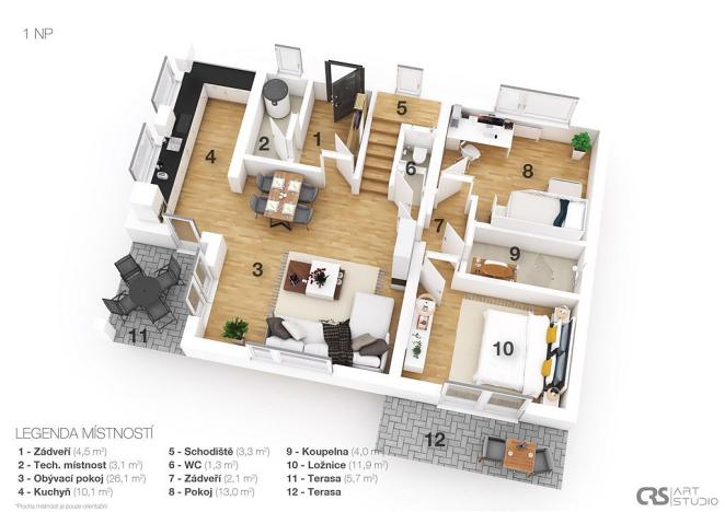 Prodej rodinného domu, Mikulov, Dukelská, 173 m2