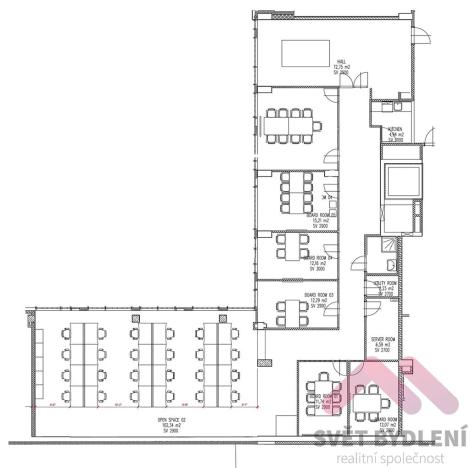 Pronájem kanceláře, Praha - Karlín, Sokolovská, 289 m2