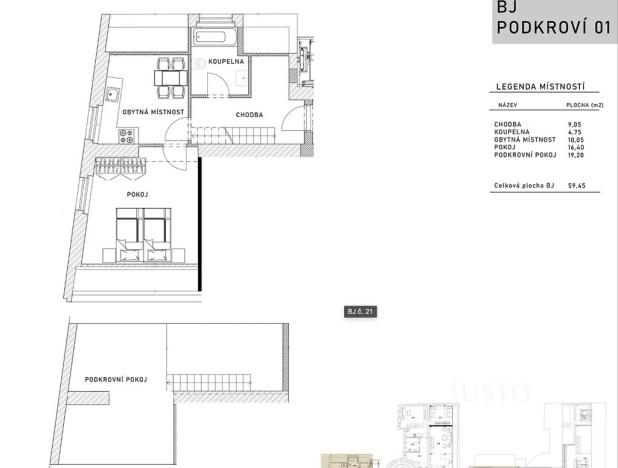 Pronájem bytu 3+kk, Děčín, Plzeňská, 59 m2
