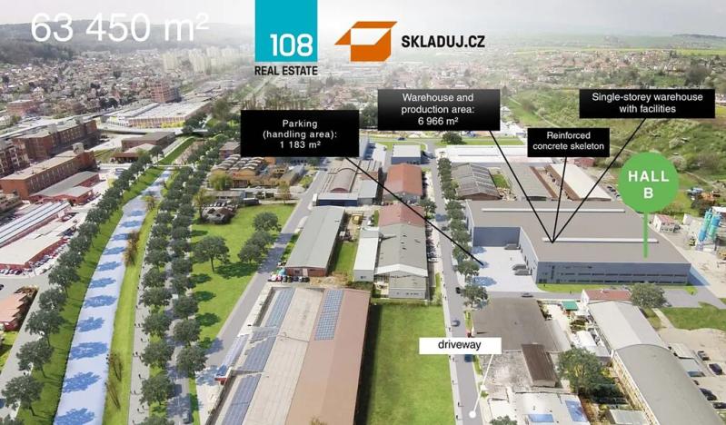 Pronájem skladu, Zlín, Rybníky IV, 7700 m2