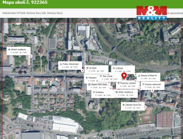 Pronájem bytu 1+1, Karlovy Vary - Rybáře, Sokolovská, 35 m2