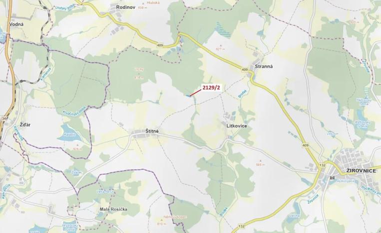 Dražba lesa, Žirovnice, 3636 m2