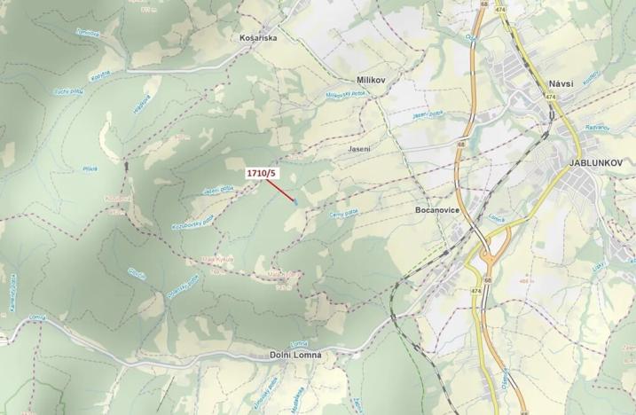 Dražba lesa, Návsí, 3528 m2