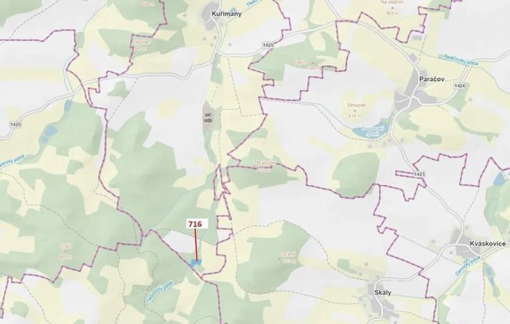 Dražba lesa, Kuřimany, 4499 m2