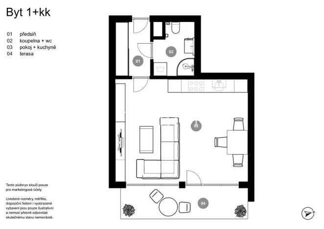 Prodej bytu 1+kk, Praha - Kyje, Sicherova, 32 m2