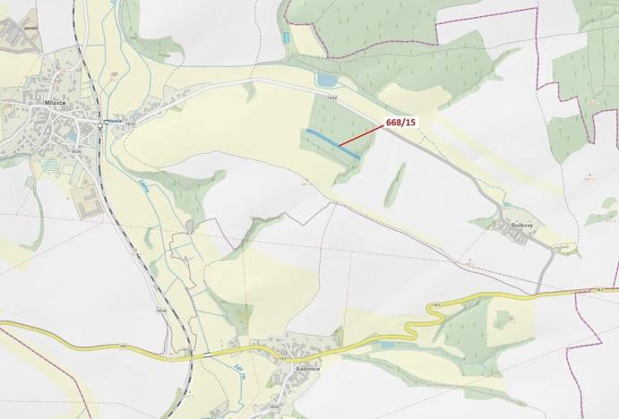 Dražba lesa, Milavče, 4689 m2