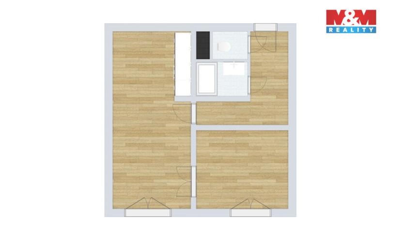 Pronájem bytu 2+kk, Nymburk, Generála Antonína Sochora, 41 m2