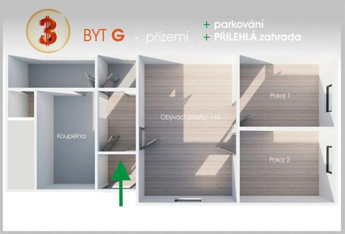 Prodej bytu 3+kk, Svatobořice-Mistřín, Hlavní, 66 m2