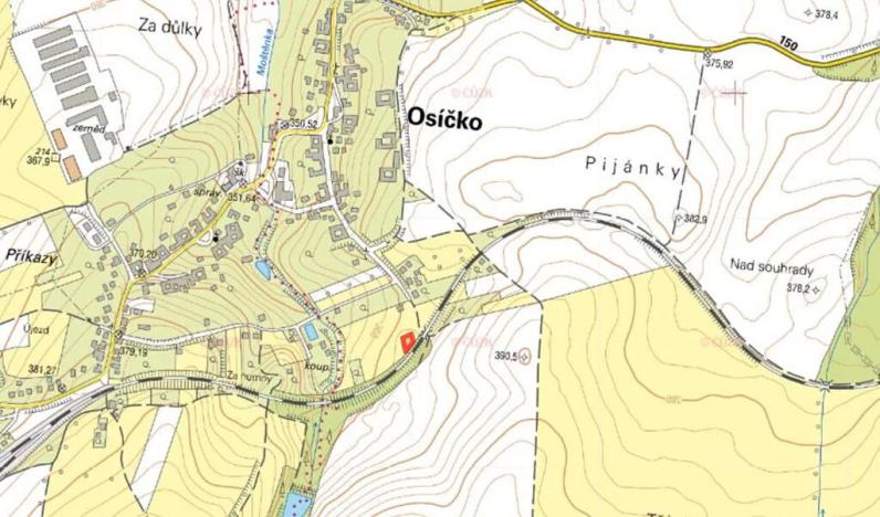 Prodej zahrady, Osíčko, 428 m2