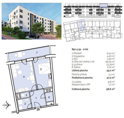 Prodej bytu 2+kk, Hustopeče, Alejní, 58 m2
