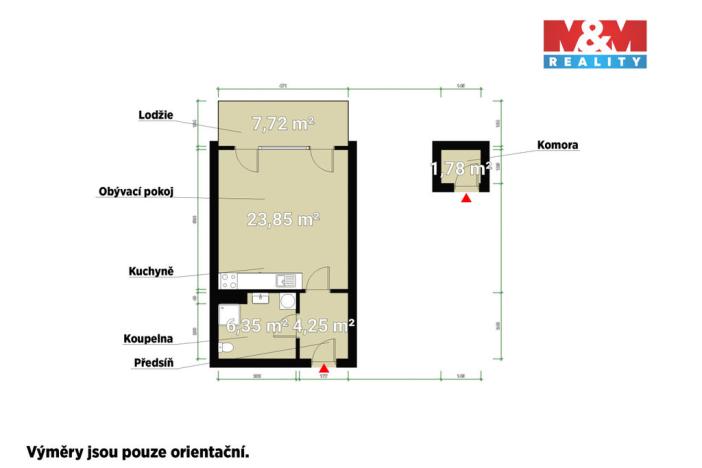 Pronájem bytu 1+kk, Plzeň, Měděná, 35 m2