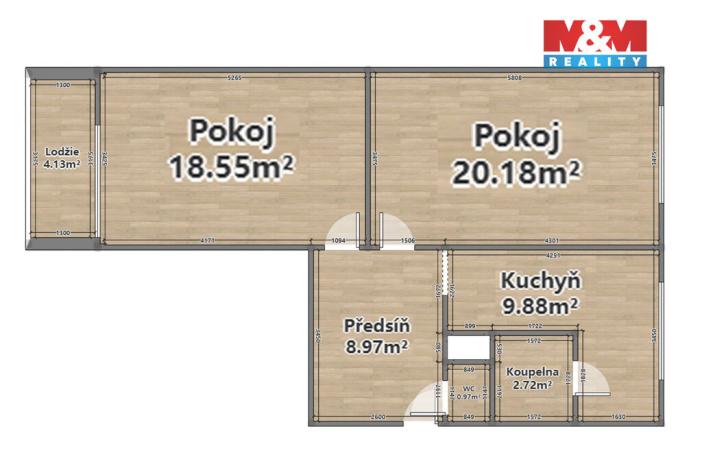 Pronájem bytu 2+1, Domažlice - Týnské Předměstí, Mánesova, 61 m2