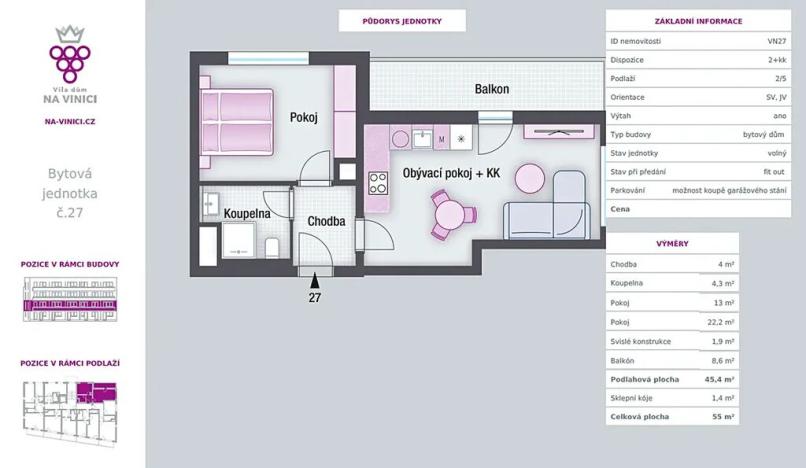 Pronájem bytu 2+kk, Praha - Vinohrady, Perucká, 46 m2