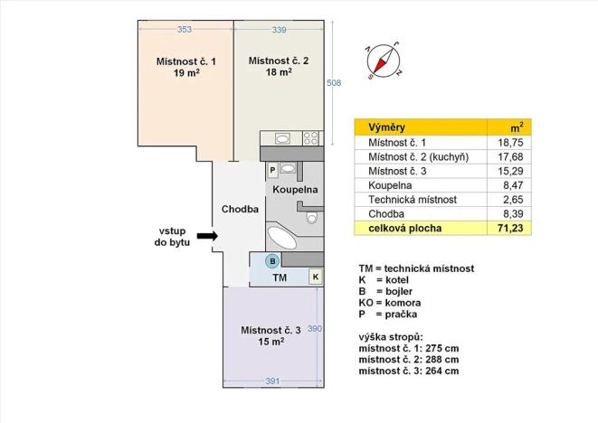 Pronájem bytu 3+kk, Praha - Nusle, Zdaru, 71 m2