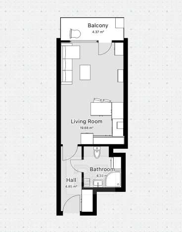 Pronájem bytu 1+kk, Praha - Zličín, Milotická, 28 m2