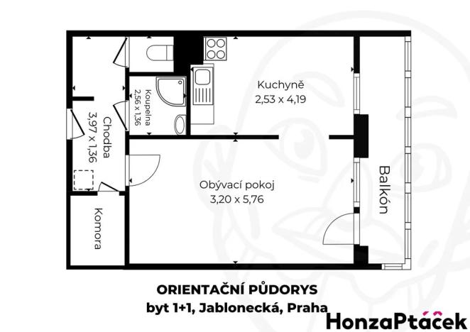 Prodej bytu 1+1, Praha - Střížkov, Jablonecká, 47 m2
