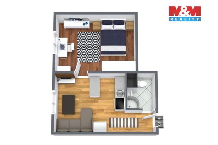 Prodej bytu 1+1, Chodov, Luční, 36 m2