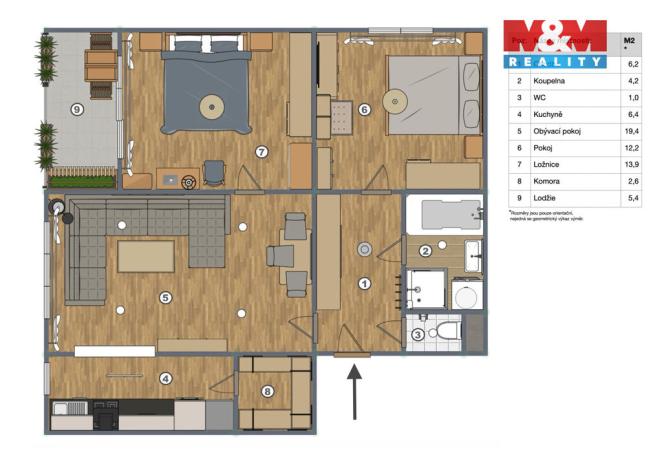 Prodej bytu 3+1, Neveklov, Rákosníkova, 68 m2