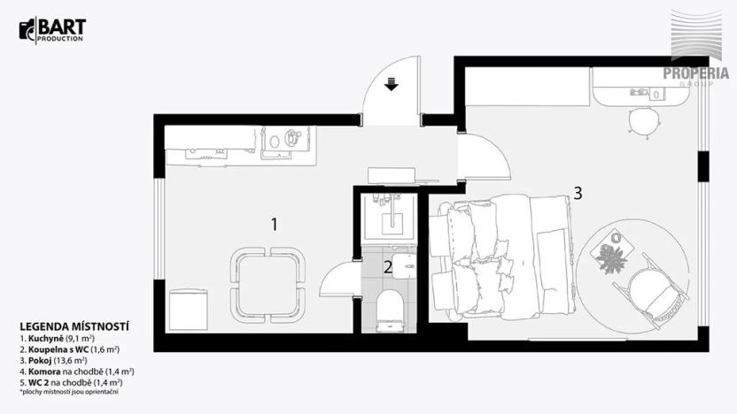 Prodej bytu 1+1, Brno, Šeránkova, 27 m2