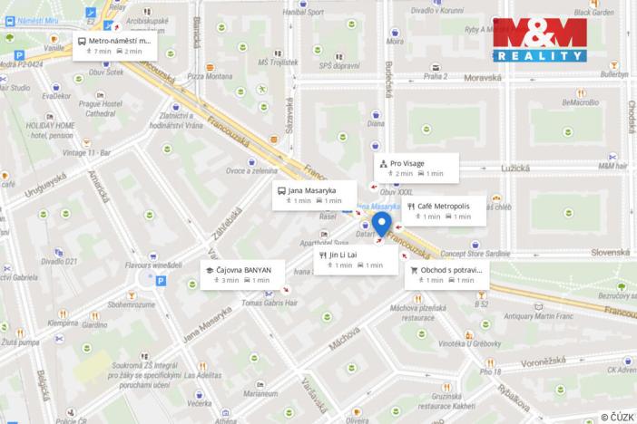 Pronájem obchodního prostoru, Praha - Vinohrady, Francouzská, 29 m2