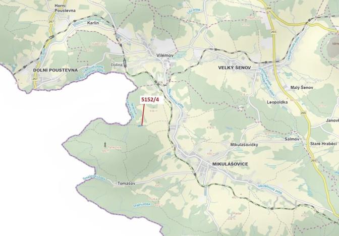 Dražba lesa, Mikulášovice, 3638 m2