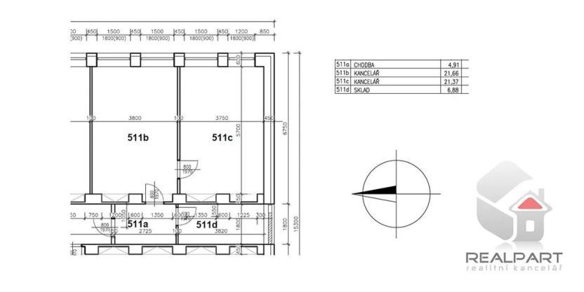 Pronájem kanceláře, Brno, U Svitavy, 55 m2