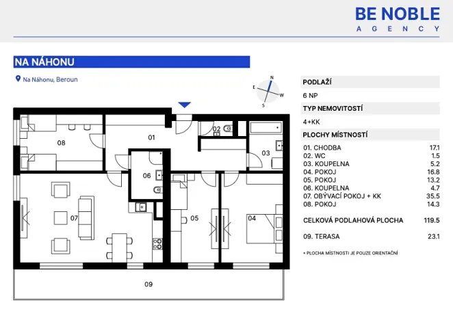 Prodej bytu 4+kk, Beroun, Na Náhonu, 120 m2