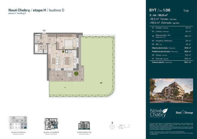 Prodej bytu 2+kk, Praha - Dolní Chabry, Křimovská, 56 m2