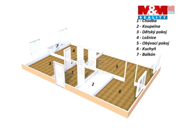 Pronájem bytu 3+1, Radvanice, 78 m2