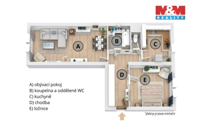 Prodej bytu 2+1, Nymburk, Rybářská, 57 m2