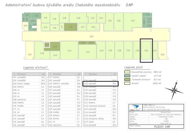 Pronájem kanceláře, Cheb, Wolkerova, 18 m2