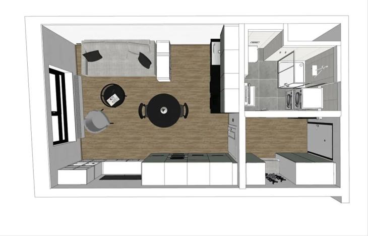 Pronájem bytu 1+kk, Praha - Horní Měcholupy, Milánská, 35 m2