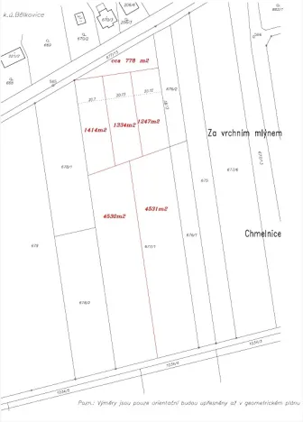 Prodej pozemku pro bydlení, Bělkovice-Lašťany, 1414 m2