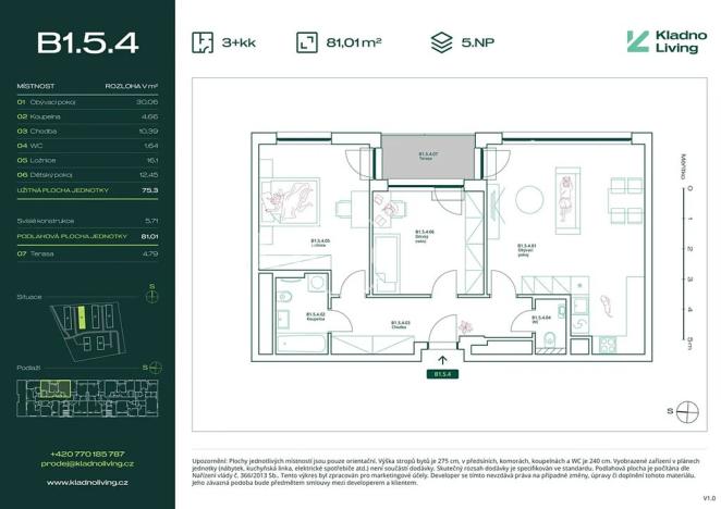 Prodej bytu 3+kk, Kladno, Pražská, 75 m2