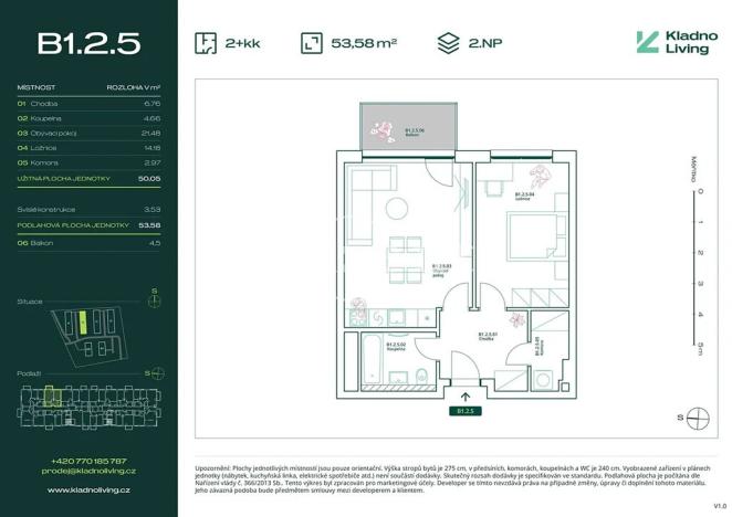Prodej bytu 2+kk, Kladno, Pražská, 50 m2