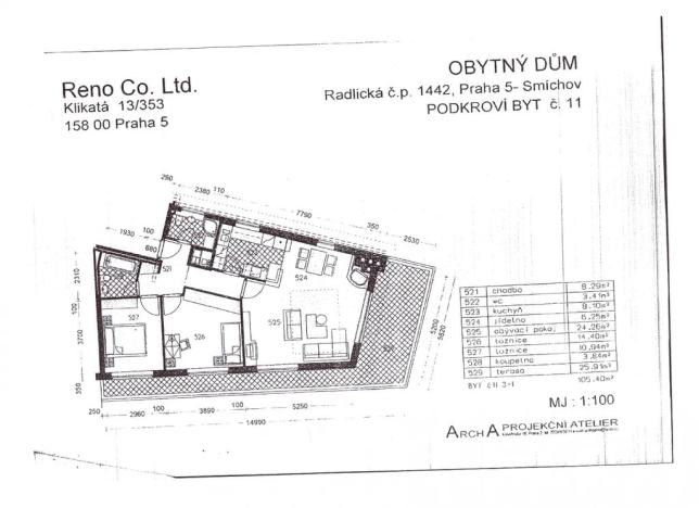 Prodej bytu 3+kk, Praha - Smíchov, Radlická, 80 m2