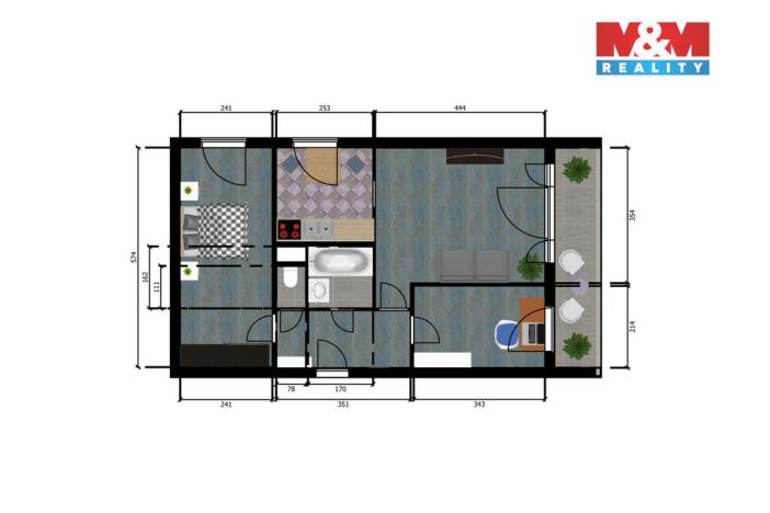 Prodej bytu 3+1, Praha - Záběhlice, Ostružinová, 58 m2