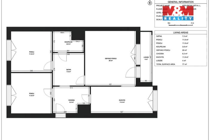 Prodej bytu 3+1, Ústí nad Labem - Krásné Březno, Keplerova, 73 m2