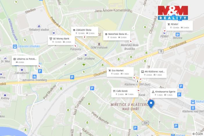 Pronájem bytu 1+1, Klášterec nad Ohří - Miřetice u Klášterce nad Ohří, Václava Řezáče, 39 m2