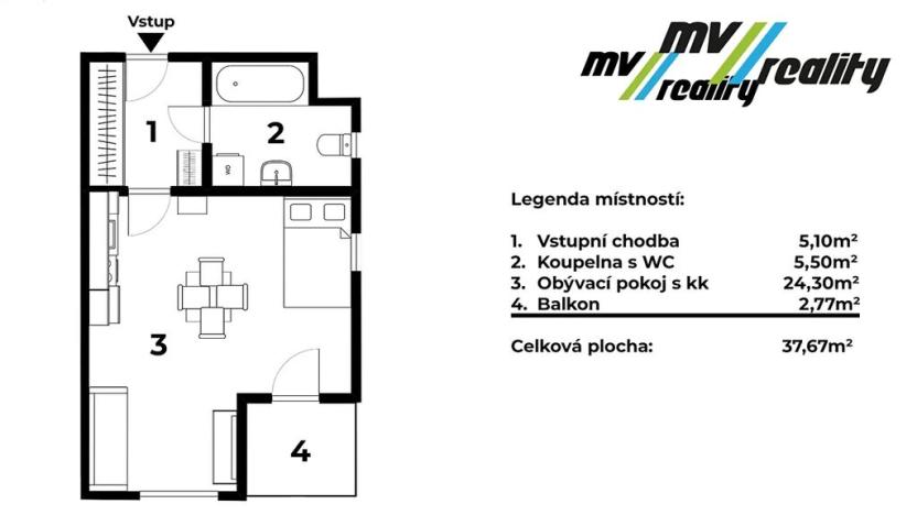 Prodej bytu 1+kk, Praha - Hrdlořezy, V třešňovce, 35 m2