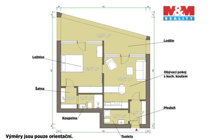 Pronájem bytu 2+kk, Železná Ruda - Alžbětín, 53 m2