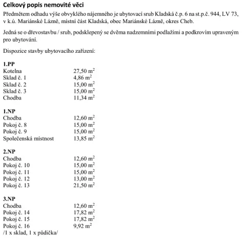 Pronájem ubytování, Mariánské Lázně, 255 m2