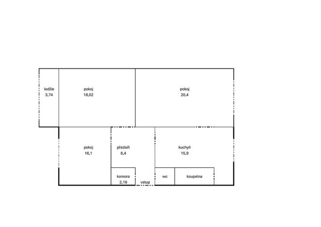Prodej bytu 3+1, Růžová, 77 m2