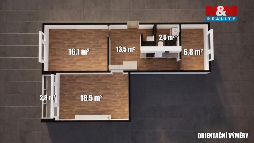 Prodej bytu 3+1, Děčín - Děčín III-Staré Město, Jezdecká, 60 m2