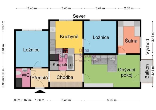 Prodej bytu 4+1, Jindřichův Hradec, Kosmonautů, 87 m2