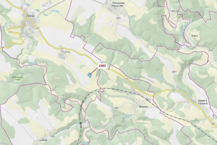 Dražba lesa, Žďárec, 1995 m2