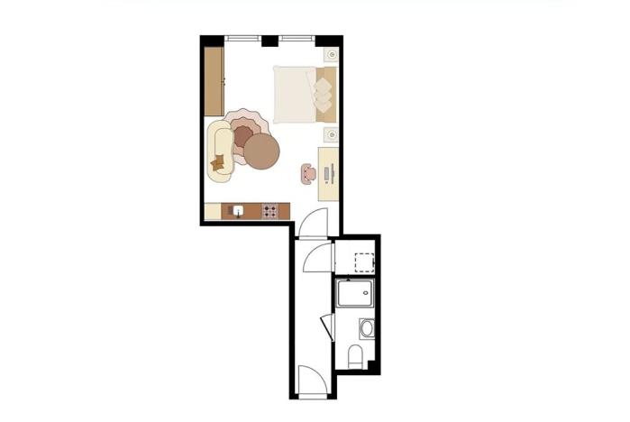 Pronájem bytu 1+kk, Praha - Žižkov, Milíčova, 28 m2