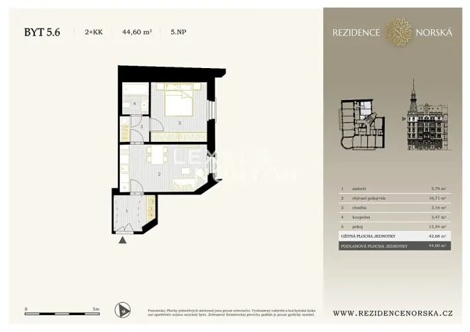 Prodej bytu 2+kk, Praha - Vršovice, Norská, 45 m2