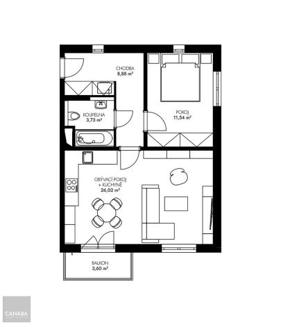 Prodej bytu 2+kk, Praha, 54 m2